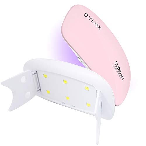 OVLUX Mini UV LED Nail Lamp USB Portable Gel Curing Lamp Pocket Size Mini Nail Dryer Nail UV Light (Pink)