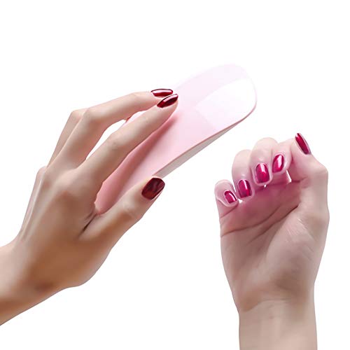 OVLUX Mini UV LED Nail Lamp USB Portable Gel Curing Lamp Pocket Size Mini Nail Dryer Nail UV Light (Pink)