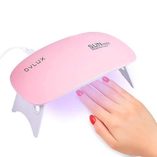 OVLUX Mini UV LED Nail Lamp USB Portable Gel Curing Lamp Pocket Size Mini Nail Dryer Nail UV Light (Pink)