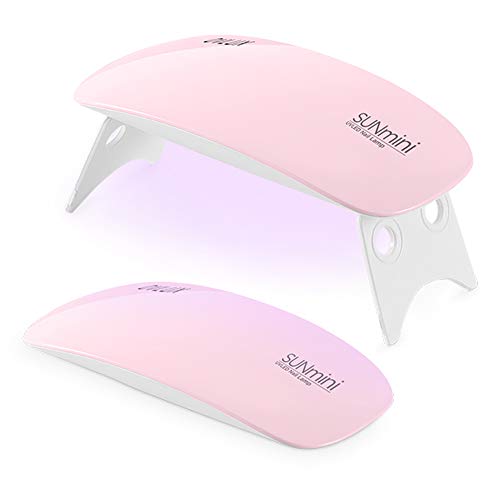 OVLUX Mini UV LED Nail Lamp USB Portable Gel Curing Lamp Pocket Size Mini Nail Dryer Nail UV Light (Pink)