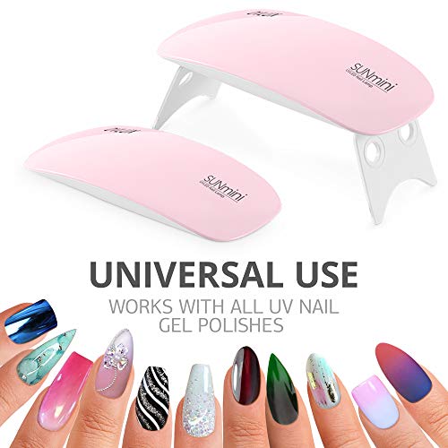 OVLUX Mini UV LED Nail Lamp USB Portable Gel Curing Lamp Pocket Size Mini Nail Dryer Nail UV Light (Pink)