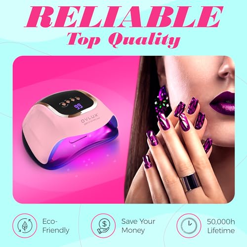 UV Light for Nails - 208W UV LED Nail Lamp with 66 Beads, Professional Nail Dryer for Quick Drying - lampara led para uñas Profesional