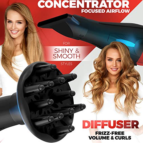 Professional Ionic Salon Hair Dryer Black/Red