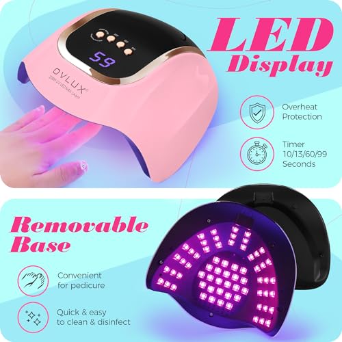 UV Light for Nails - 208W UV LED Nail Lamp with 66 Beads, Professional Nail Dryer for Quick Drying - lampara led para uñas Profesional