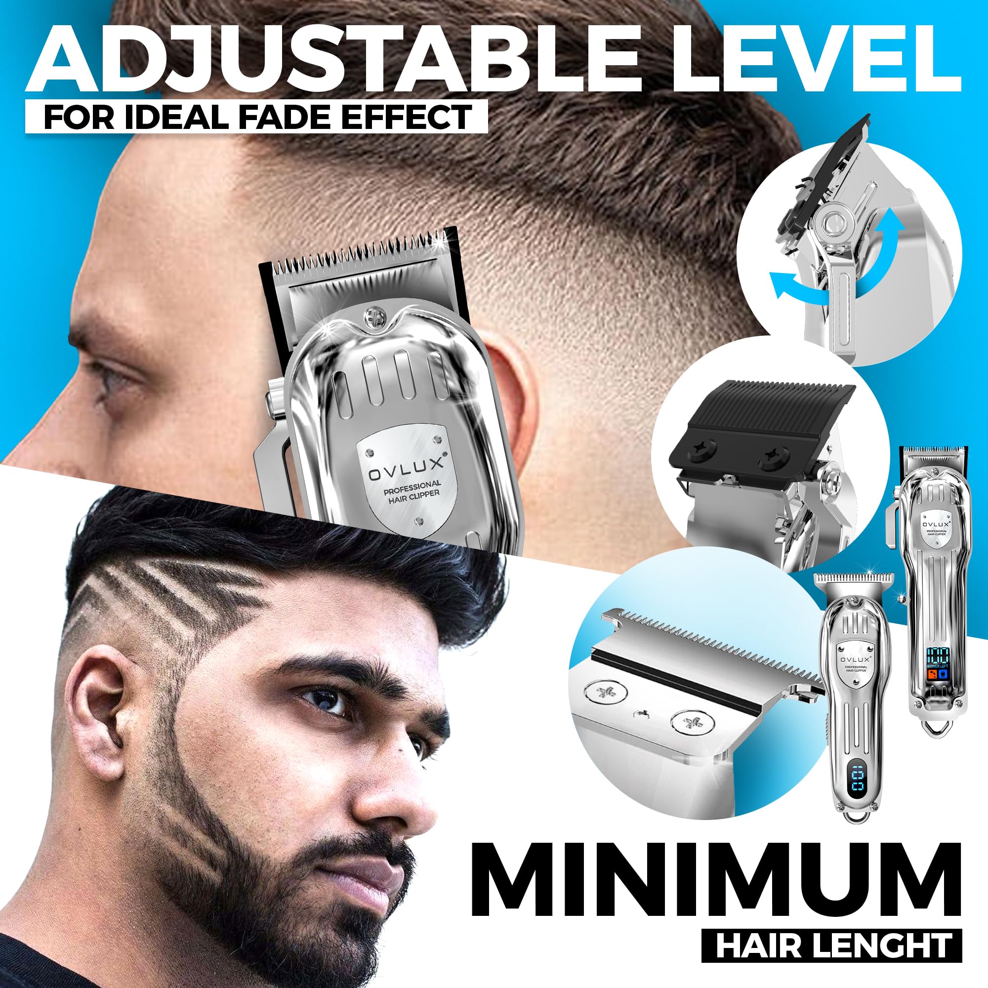 Professional Hair Clippers for Menं Cordless Beard and Hair Trimmer Set with LCD Display - Barber-Grade Haircut Kit, Complete Grooming Essentials with Travel Case - Ideal Gift for Men