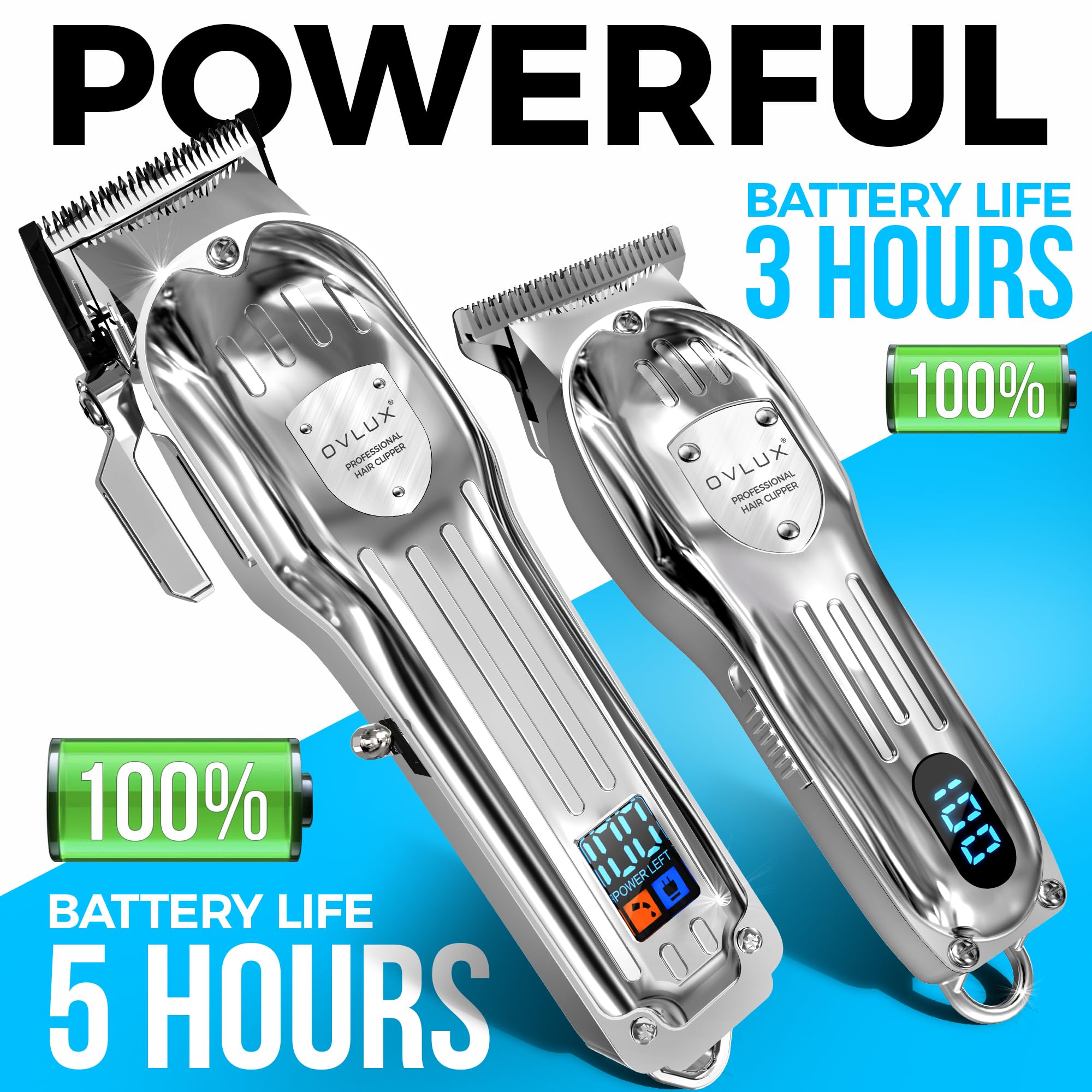 Professional Hair Clippers for Menं Cordless Beard and Hair Trimmer Set with LCD Display - Barber-Grade Haircut Kit, Complete Grooming Essentials with Travel Case - Ideal Gift for Men